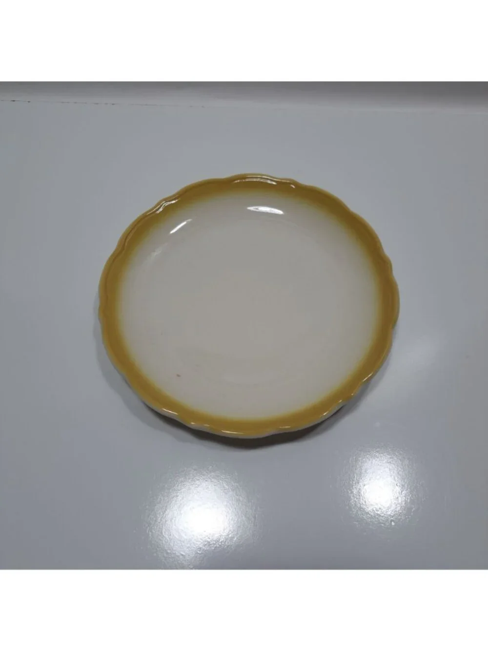 Syracuse China Beige White Side Plate Scalloped Edge Vintage